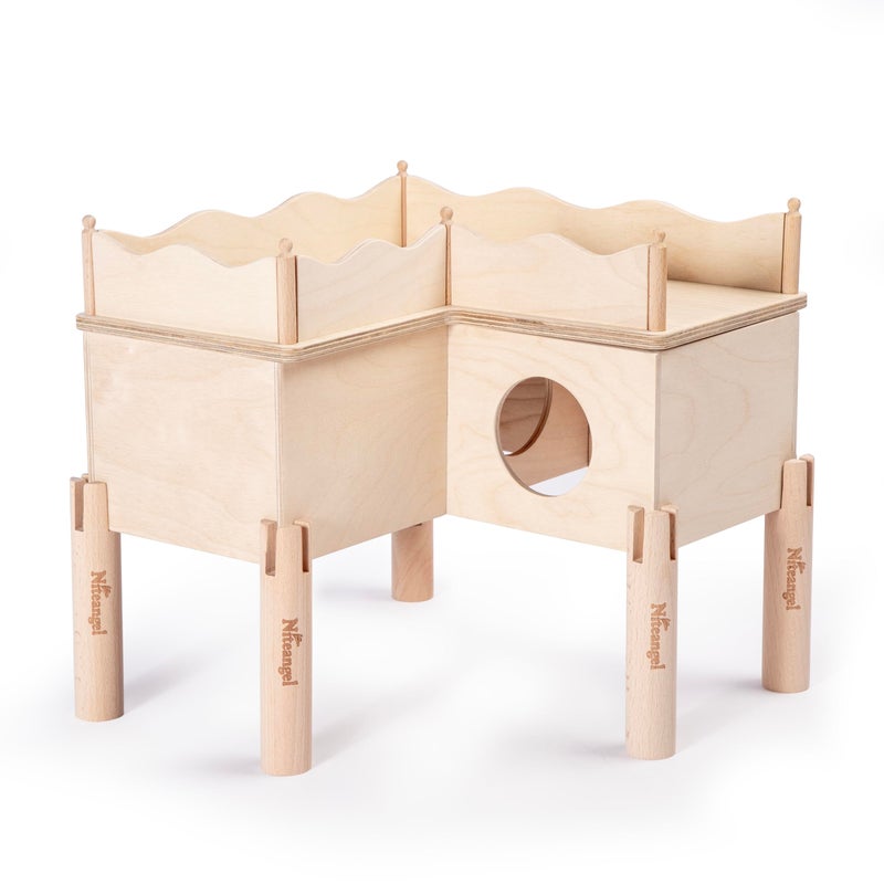 Niteangel Set of Beech Stilts for Elevating & Safely Setting Niteangel Multi-Chamber Series Maze House (Set of 5 Stilts (4.33'' H)) - Image 2